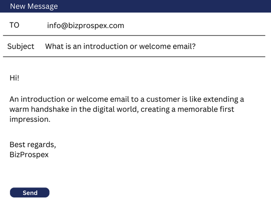 What is an introduction or welcome email